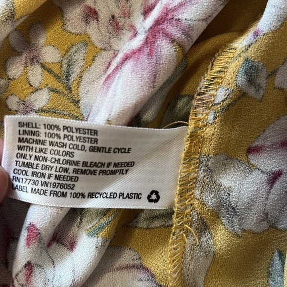 XHILARATION Mustard Yellow Floral Dress SZ Small - Picture 6 of 8